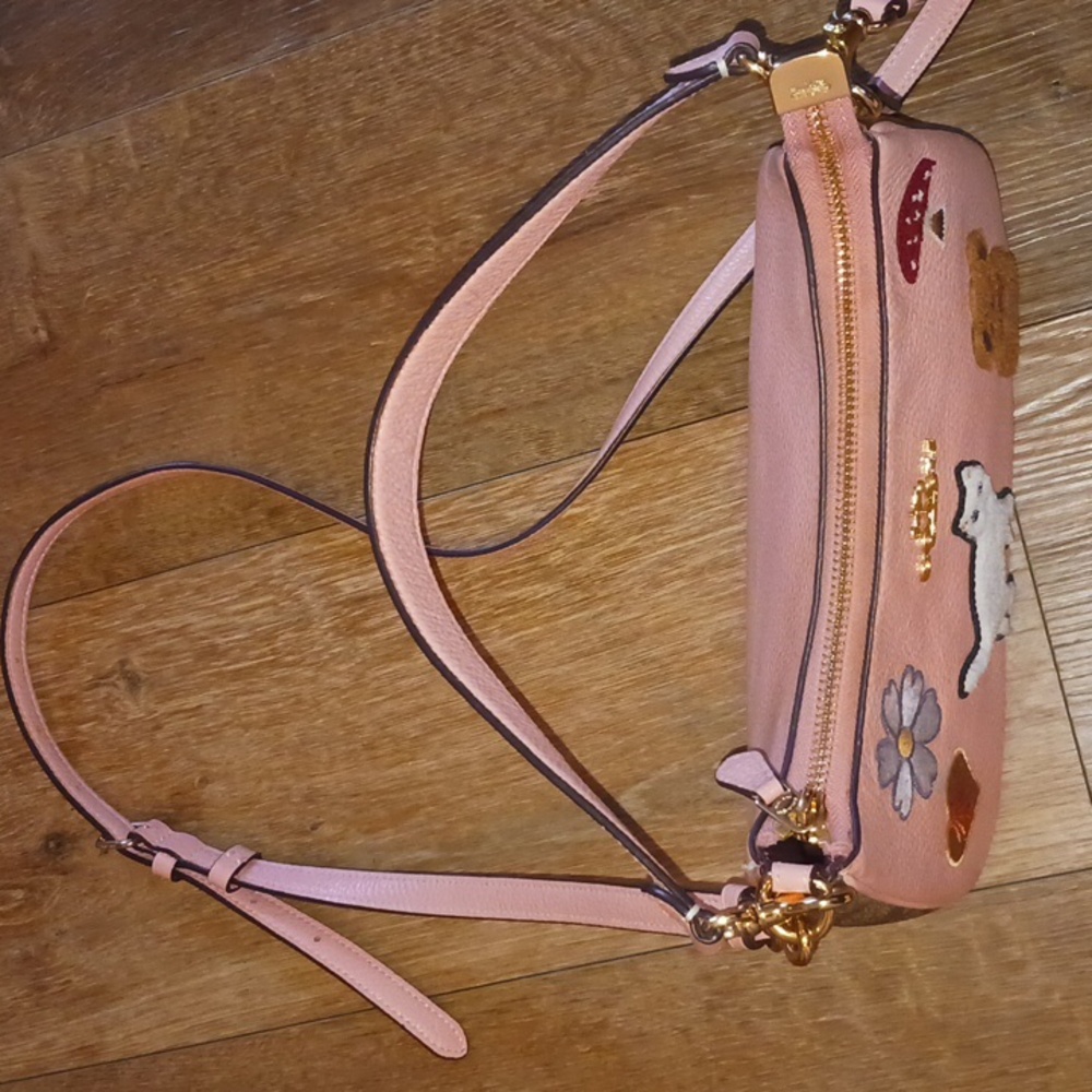 Coach Teri Candy Pink Leather with Creature Patches Crossbody Bag - Picture 12 of 14